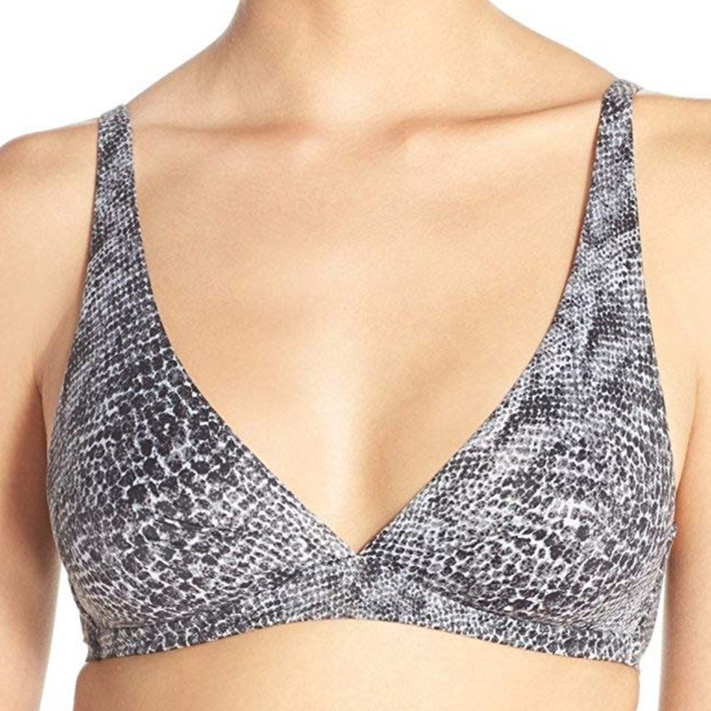 (NWT) CALVIN KLEIN Black/Gray Perfectly Fit Convertible Triangle Bra F3841Size S
